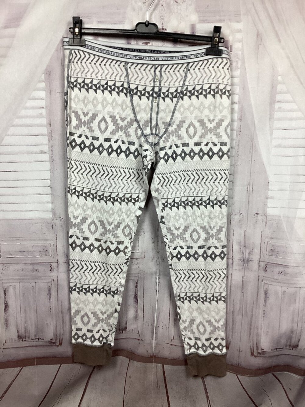 Victoria's Secret Long John Sweatpants Ribbed Winter Theme XL